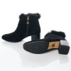Charles Jourdan, Black Suede Katniss Ankle Boots with Box, Size 39 - 3