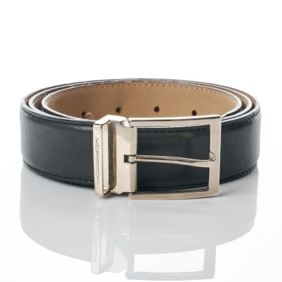 Moreschi, Dark Grey Smooth Leather Belt, Size 100/38