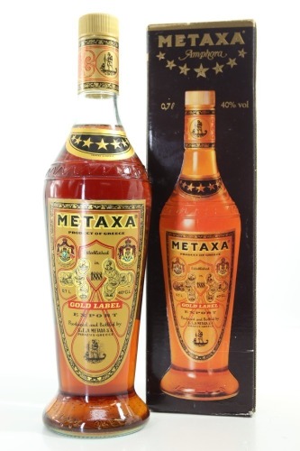 (1) S.E.A Metaxa Amphora Gold Label Export, Greece, 40% ABV, Circa. 1980's (GB)