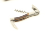 (1) Laguiole Tradition Sommelier Wine Knife 'Chateau Margaux Charred Oak Barrel' Wood with Black Leather Pouch (GB) - (10 Year Warranty) - 3