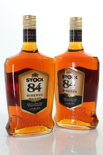 (2) Stock 84 Gran Riserva Brandy, Italy, 1000ml, 38% ABV