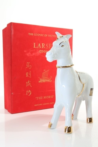 (1) Larsen "The Horse" Chinese Zodiac Series Limoges China Decanter Cognac, France, Circa. 1970's-80's (GB)