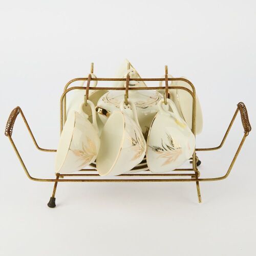 A Mid-Century Japanese Porcelain Tea Set with Stand
