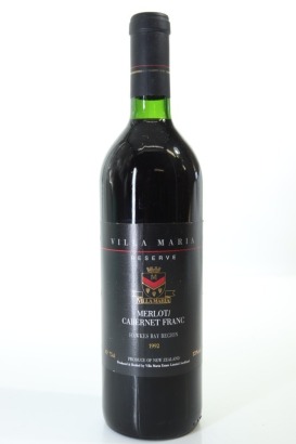 (1) 1992 Villa Maria Reserve Merlot - Cabernet Franc, Gimblett Gravels