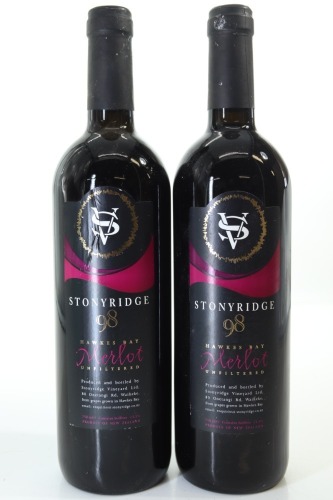 (2) 1998 Stonyridge Vineyard Merlot, Hawke's Bay