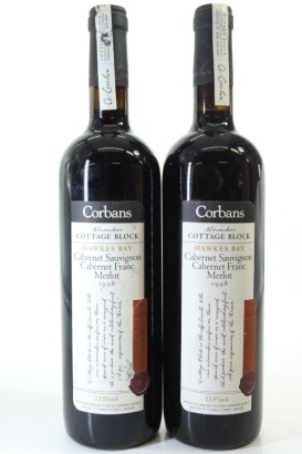 (2) 1998 Corbans Cottage Block Cabernet Sauvignon - Franc - Merlot, Hawke's Bay