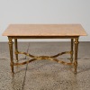 A Gold Coffee Table with Marble Top - 2