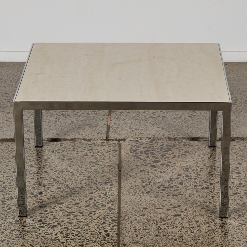 A Steel and Ceramic Tile Top Side Table