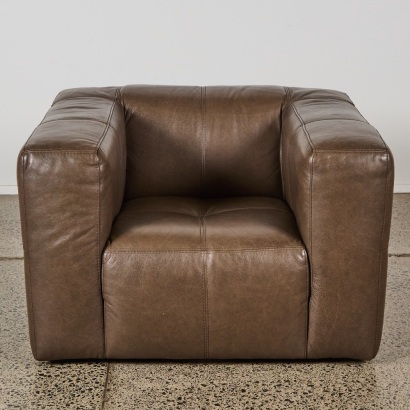 A Full-Grain Leather Mayfair Armchair