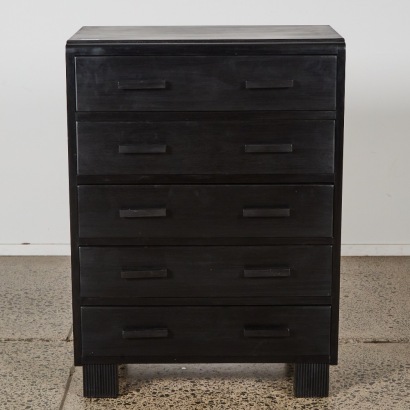 An Ebonised Art Deco Set of Drawers