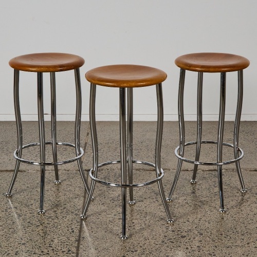 A set of three Post Modern Barstools