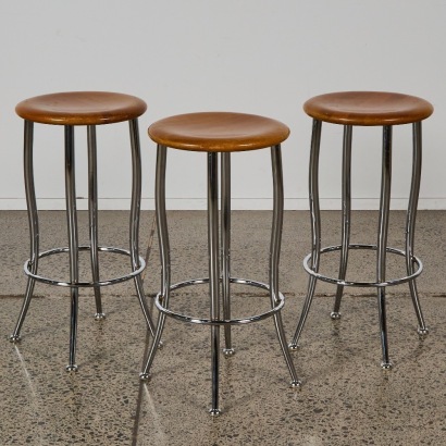 A set of three Post Modern Barstools