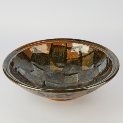 A Large Peter Alger Stoneware Bowl in the Style of Shoji Hamada