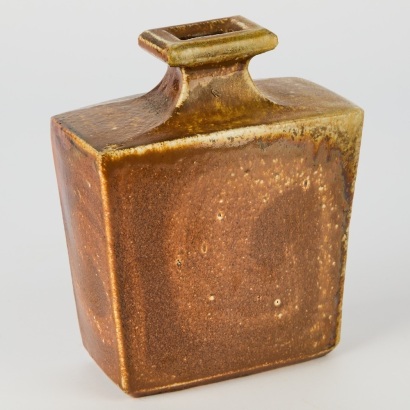 A Bruce Martin Anagama-Fired Slab Form Bottle