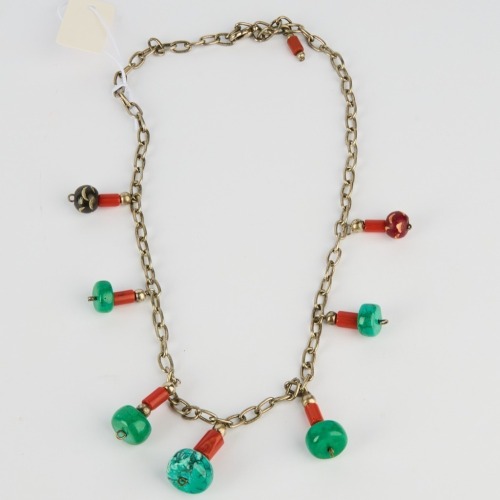 A Handmade Tibetan Multi Stone Necklace