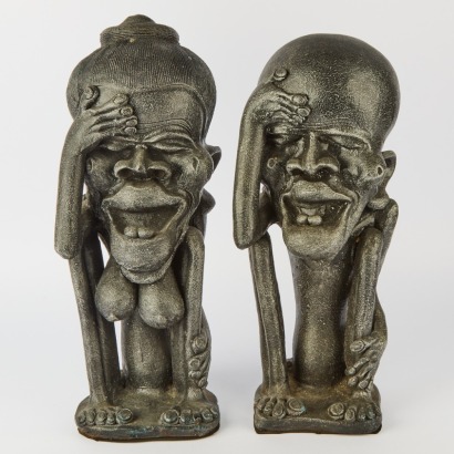 A Pair of Large Tribal People Sculpture