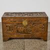 A Chinese Early 20th Century<p> Camphorwood Chest Carved with Figure Decoration