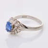 Platinum, 0.75ct Sapphire / 0.19ct Diamond Cluster Ring - 2