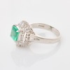 Platinum, 1.43ct Emerald / 0.53ct Diamond Cluster Ring - 2