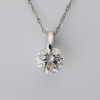 Platinum, 1.00ct Diamond Pendant on Fine Herringbone Chain