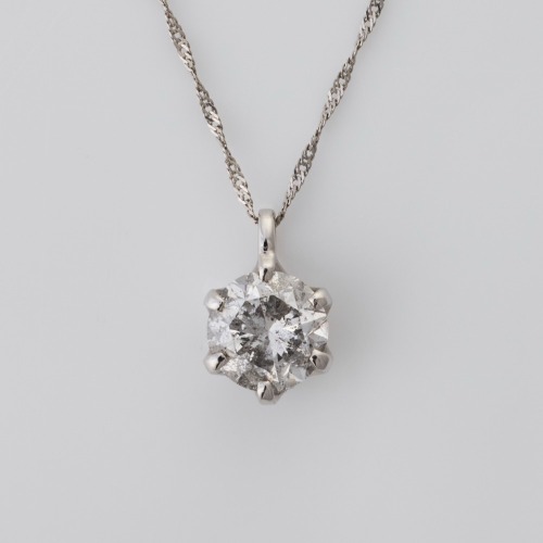 Platinum, 1.015ct Diamond Pendant on Fine Herringbone Chain