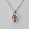 18ct White Gold / Platinum, 1.02ct Fancy Yellowish Brown Diamond Pendant on Platinum Chain