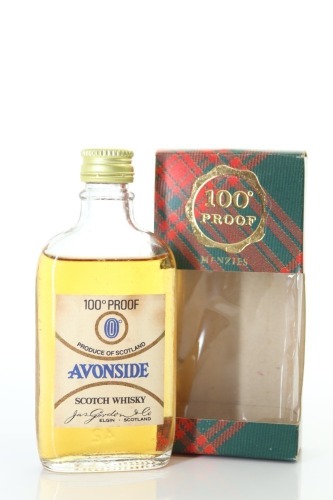 (1) Avonside 100 Proof Scotch Whisky Miniature, 57.1% ABV, Circa. 1970's-80's (100 Proof Gordon & MacPhail Tartan Miniature) (GB)