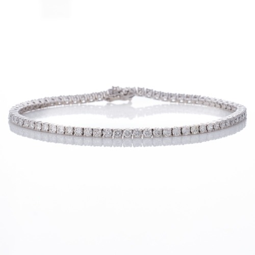 18ct White Gold, 3.12ct Diamond Tennis Bracelet