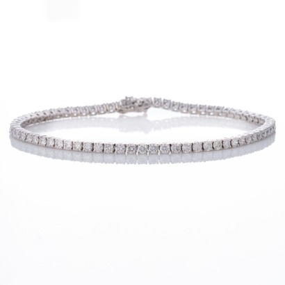 18ct White Gold, 3.12ct Diamond Tennis Bracelet