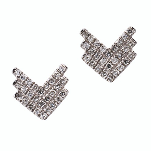 14ct White Gold, 0.05ct Diamond Arrow Stud Earrings