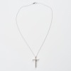 18ct White Gold, 0.91ct Diamond Cross Pendant on 9ct White Gold, 50cm Box Link Chain - 2