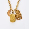 18ct Yellow Gold, 64cm Anchor Link Chain with 9ct-15ct Gold Pendants / 24ct Gold Bar