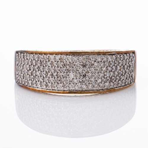 9ct Yellow Gold, 0.40ct Pav&eacute; Set Diamond Ring,