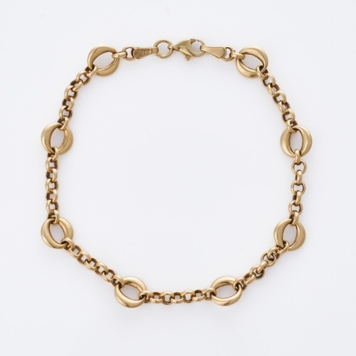 9ct Yellow Gold, 20cm Fancy Hollow Link Bracelet