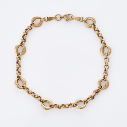 9ct Yellow Gold, 20cm Fancy Hollow Link Bracelet