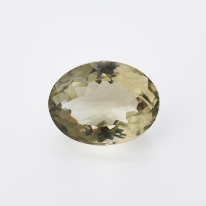 Loose, 17.74ct Oval Mixed Cut Prasiolite
