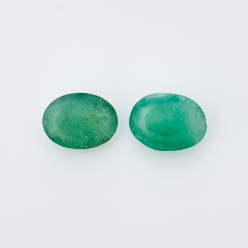 Loose Emerald Pair, Oval Mixed Cut, 1.63cts Total Weight