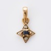16ct Yellow Gold, Sapphire / 0.02ct Diamond Star Pendant