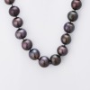 45cm, Semi-round, 9.6mm Black Pearl Strand with Silver Clasp