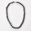 45cm, Semi-round, 9.6mm Black Pearl Strand with Silver Clasp - 2