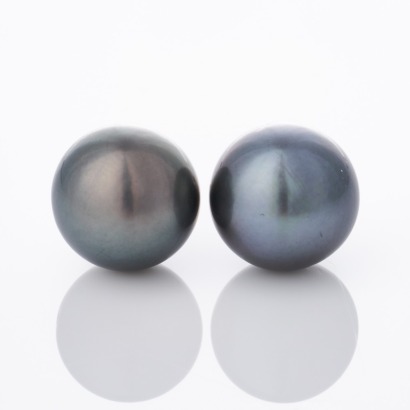 18ct Yellow Gold, 11.8mm Black South Sea Pearl Stud Earrings