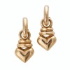 9ct Yellow Gold, Heart Charm Half Hoop Earrings
