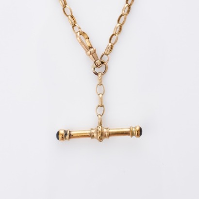 9ct Yellow Gold, Vintage, 44cm Albert Fob Necklace