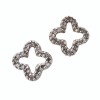 9ct White Gold, Modern, 0.08ct Diamond Quatrefoil Stud Earrings