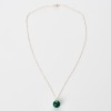 18ct Yellow Gold, Green Chalcedony Pendant on 40cm, 9ct Yellow Gold, Cable Link Necklace - 2