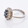 14ct White / Yellow Gold, Antique Style, 2.40ct Sapphire / 1.10ct Diamond Cluster Ring - 2