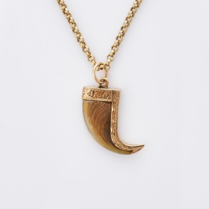 9ct Yellow Gold, 56cm Belcher Chain with Pendant