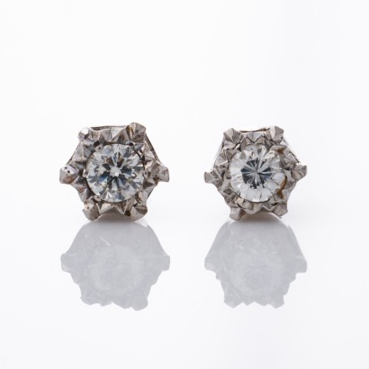14ct White Gold, 0.20ct Diamond Stud Earrings