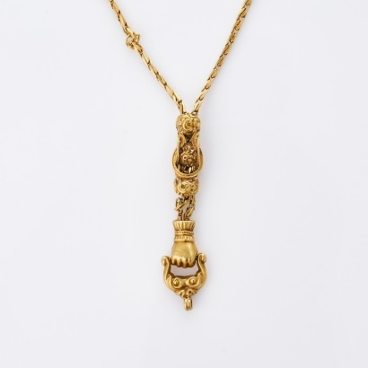 18ct Yellow Gold, 120cm Long Fine Link Chain with a Decorative Hook Clasp