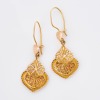 14ct Yellow Gold, Filigree Heart Drop Earrings